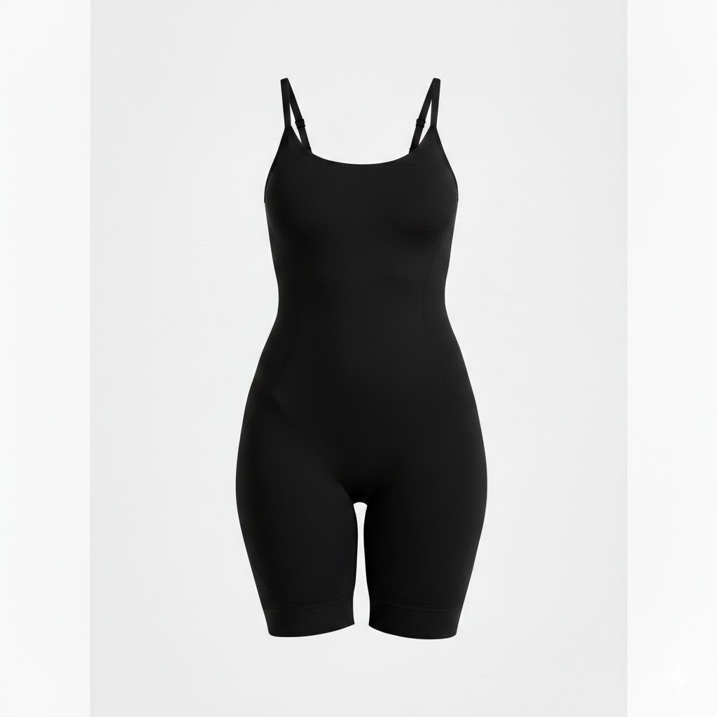 Body Moldeador Completo Media Pierna con Tira tipo Bra Ajustable Ref. BD-06